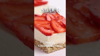 Cheesecake Slice with a Granola Crunch