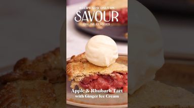 Apple & Rhubarb Pie with Ginger Ice Cream