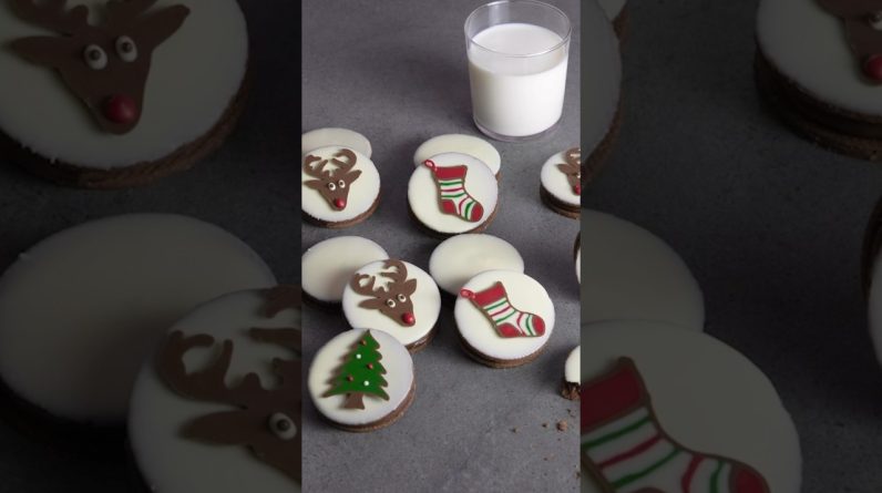 Festive Christmas Cookies with Chocolate Ganache